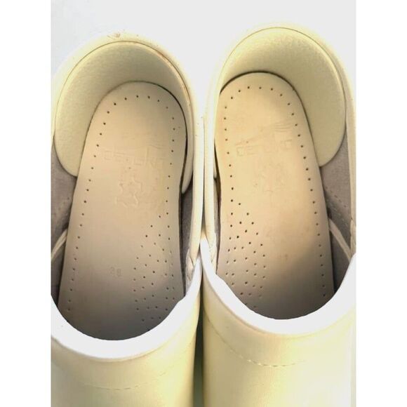 DANSKO Clogs White Leather Slip On Comfort Nurse Nursing Shoes Size 5.5-6 EU 36 - Picture 5 of 7